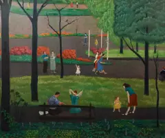 Spring in Schenley Park, 1936/37 by Samuel Rosenberg, oil on canvas, since laid down on masonite, offered Dec 2022