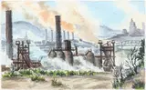 Robert R. Young, Pittsburgh Monongahela Mills, watercolor