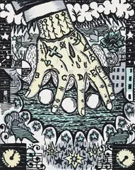 Tony Fitzpatrick, Magic Hand, 1998, etching and aquatint on BFK Rives