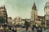 Constantine Kluge, Place Saint-Germain des Pres (#5117), oil on canvas