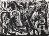 Azaria Mbatha, Image from Adam and Other stories, linocut