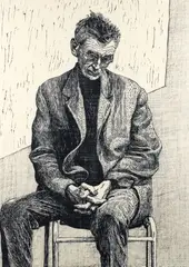 Dan Miller, Beckett, undated, woodcut on paper
