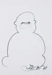 (German/Swiss, 1930-1998), Self Portrait [Selfportrait] as Piccadilly-Eros - Original Speedy Drawing, 1977- by Dieter Roth, 1978, pencil on paper, initialed and, offered Dec 2022