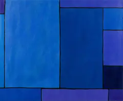 Ludwig Sander, Untitled [Blue and Purple], 1966, oil on canvas