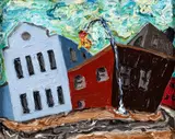 Arnold Sharrad, Red Hook (Brooklyn), 2001, oil and heavy impasto on artist's board