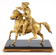 Untitled by Gilded, bronze equestrian figure of a soldier, circa 1850, offered Nov 2022
