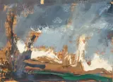 Giuseppe Napoli, Landscape, 1954, oil on newsprint