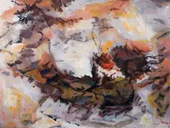 Untitled Abstract, c.1960s by Samuel Rosenberg, oil on canvas, offered Oct 2022