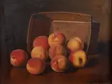 Austin C. Wooster, Still Life with Basket of Peaches, 1913, oil on canvas