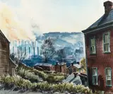 Robert R. Young, Mon Valley Steel Scene, c.1950s, watercolor on paper