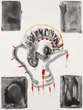 Luis Cruz Azaceta, Crucifixion I, 1989, color, monotype on Arches