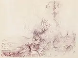Hans Bellmer, Tuileries en Feu, 1970, etching printed in purple on Japon