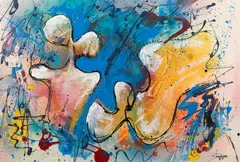 Untitled Abstract by Stevens Jay Carter, 1987, acrylic on paper, offered Oct 2022