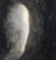 Shingo Francis, Untitled Dark Abstraction, c.1999, encaustic and watercolor on Arches paper