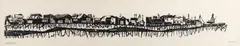 Monterey Pier, 1950s by Antonio Frasconi, woodcut on paper, offered Oct 2022