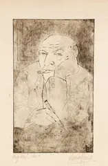 Hanns Kralik, The Old Man, 1928, etching on paper