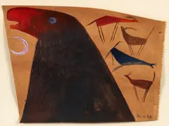 David Lewis, Desert Seal, 1988, gouache on brown paper