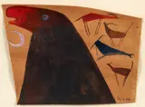 David Lewis, Desert Seal, 1988, gouache on brown paper
