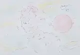 Peter Max, Daydreaming, 1989, original drawing in, ink and color on paper