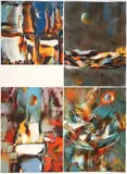 Leonardo Nierman, Group of 4 Prints: Space Dynamics, each one, pencil