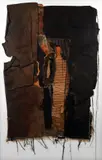 Larissa Osby, Riches to Rags, undated, mixed media collage on painted plywood