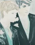 Elizabeth Peyton, Prince William and Harry, 2000, lithograph on wove paper, pencil