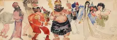 Saul Raskin, Purim, 1945, watercolor
