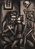 Georges Rouault, Ce Sera La Derniere Petit Pere - Miserere [This will be the last time, little father - Have Mercy], 1927, but not published until, 1948, etching and aquatint over gravure