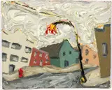 Arnold Sharrad, Red Hook (Brooklyn), 2007, oil and heavy impasto on artist's board