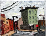 Arnold Sharrad, Red Hook No. 64 (Brooklyn), 2008, oil and heavy impasto on artist's board