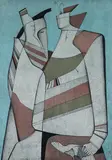Mihail Chemiakin, Les Deux Couples, 1976, lithograph printed in colors
