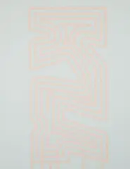 Chryssa, Untitled Abstract, circa 1970s, screenprint on heavy handmade paper, pencil