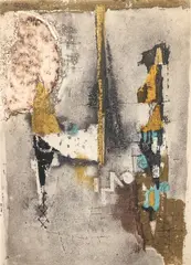 Johnny Friedlaender, Untitled Abstract, 1960's, aquatint, etching and engraving printed in colors