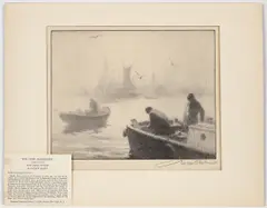 Gordon Grant, Fog over Gloucester, 1940s, lithograph on paper, pencil