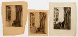 Hanns Kralik, Strasse [Street] with 2 Trial Proofs, 1933, etching on paper