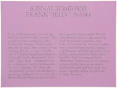 A Final Tomb for Frank "Jelly" Nash, 1980, original by Robert Morris, serigraph printed in colors, pencil, offered Aug 2022