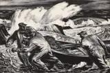 Robert von Neumann, Beaching the Dory, 1944, lithograph, pencil