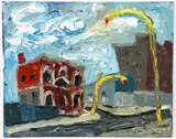 Arnold Sharrad, Red Hook (Brooklyn), 2007, oil and heavy impasto on artist's board