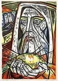 Irving Amen, The Name, color, woodcut
