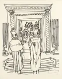 Henry Koerner, Cantor Taube on the Bimah, Beth Shalom Synagogue, Pittsburgh, lithograph