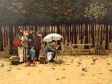 Bruce Bomberger, Artist in the Park, undated, color, lithograph on Arches paper