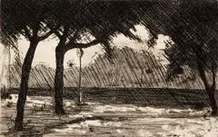 Peter Chinni, Park, etching and aquatint