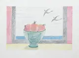 Still Lives of Flowers and Bowl of Fruit, 1982, lithographs printed in colors, both by Maria Girona i Benet, pencil, offered Aug 2022