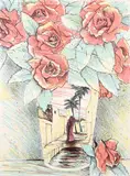 Susan Hall, Desert Roses, 1980, lithograph