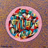 Anatole Krasnyansky, Accordion, 1998, serigraph printed in colors