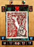 Bob LaBobgah, Sitting Bull Shrine, mixed media with photographs and sitting Buddha, measurements of