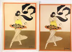 Georges Lepape, Dessert Song, 1920, lithograph mounted on cardboard, title printed to bottom