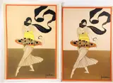Georges Lepape, Dessert Song, 1920, lithograph mounted on cardboard, title printed to bottom