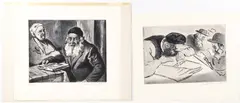 Joseph Margulies, Scribes, aquatint etching