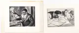 Joseph Margulies, Scribes, aquatint etching